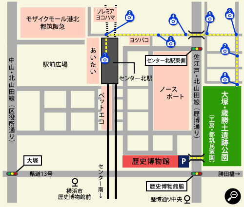 センター北駅から遺跡公園（工房）まで