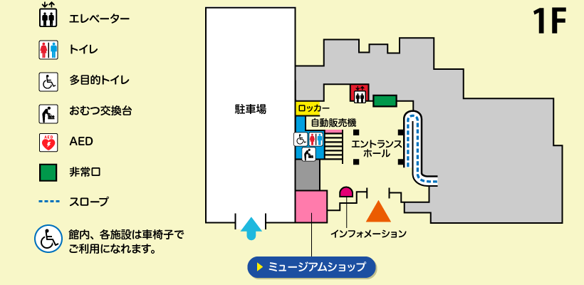 横浜市歴史博物館1階フロアマップ